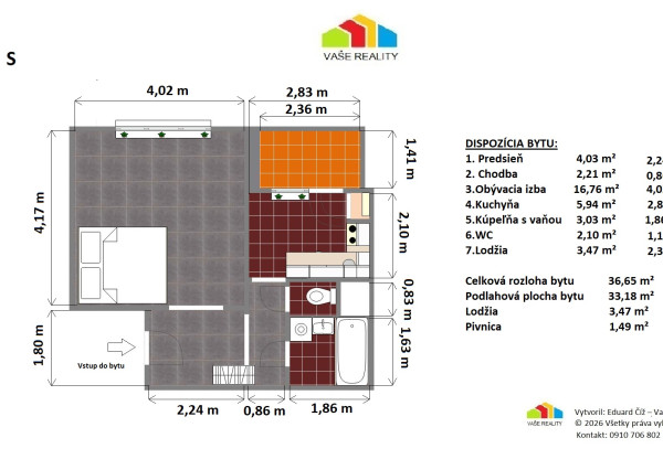 Na predaj 1-izbový byt s lodžiou, 38  m², Hraničná ul. Ružinov – Prievoz