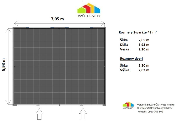 Na prenájom 2-garáž, 42 m², v garážovom dome, Cintorínska ul., voľný od 1.9.