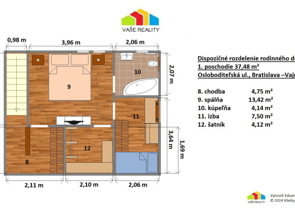 Na predaj výnimočný 3-izbový rodinný dom, 249 m², Vajnory