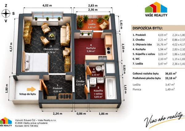 Na predaj 1-izbový byt s lodžiou, 38  m², Hraničná ul. Ružinov – Prievoz