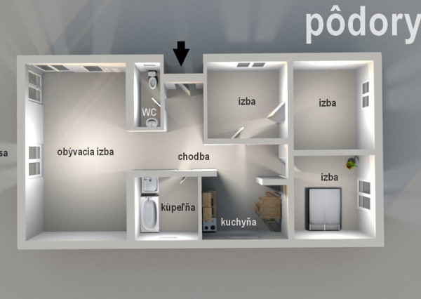 PRENÁJOM 4 IZBOVÝ RODINNÝ DOM - BUNGALOV, MORAVANY N/V