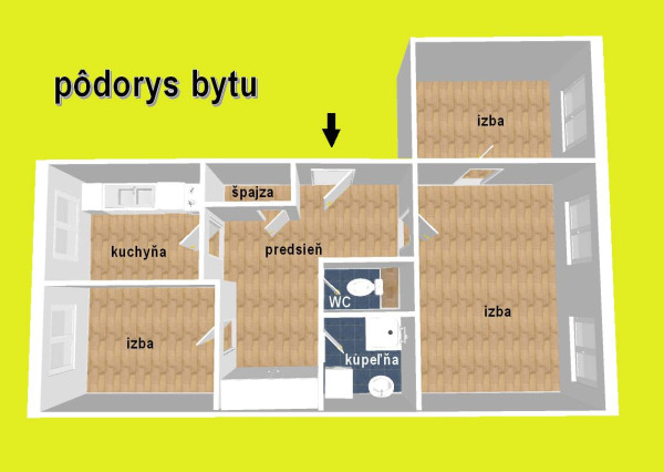 PRENÁJOM 3 IZB BYT 60 M2 PIEŠŤANY, KOMENSKÉHO, KOMPLET REKONŠTRUKCIA