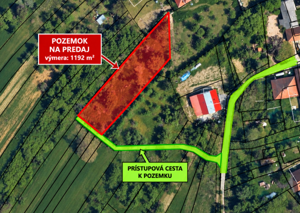 Rekreačný pozemok v obci a predsa tak trochu na samote 1 192 m², Polianka pri Myjave