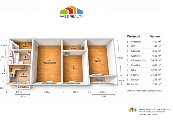 3-izbový byt s balkónom aj lodžiou v zelenom Ružinove – Exnárova, Pošeň