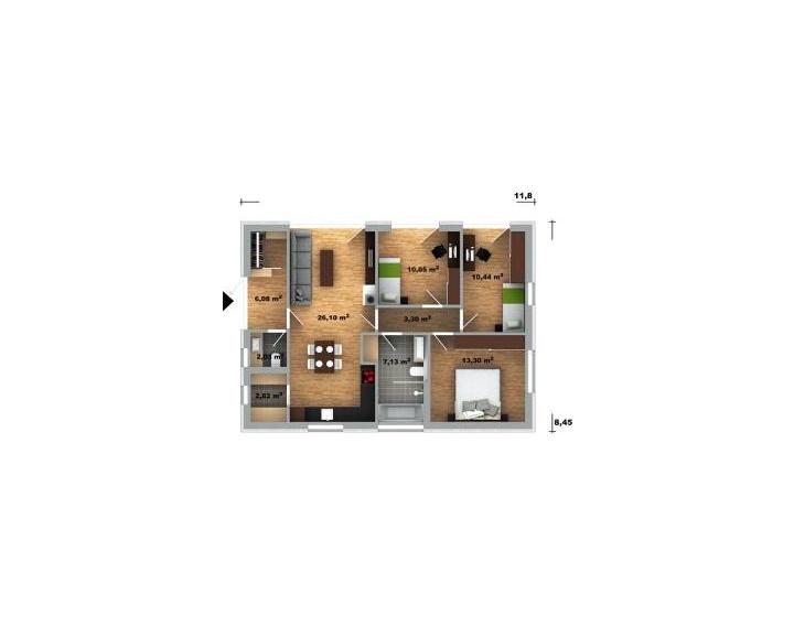 Novostavba - bungalov 4+kk, Lúky (Púchov) - pozemok 360, 350 m2