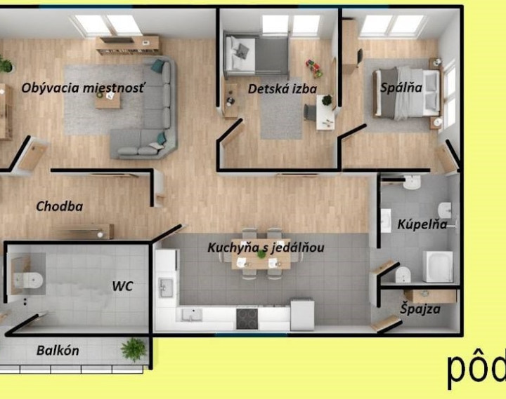 Na predaj tehlový 3-izbový byt s garážou a záhradkou - NMnV