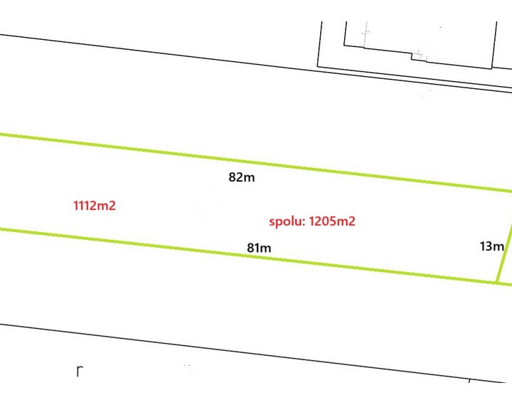 Stavebný pozemok 1205m2, Horná Streda
