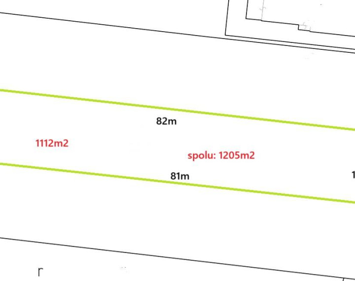 Stavebný pozemok 1205m2, Horná Streda
