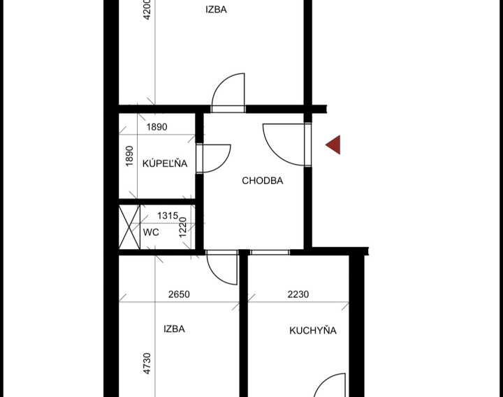 Na predaj 2 izbový byt Dubnica n/V, C. I, 50 m2