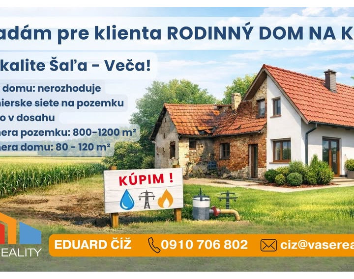 Kúpa – rodinný dom, Šaľa - Veča