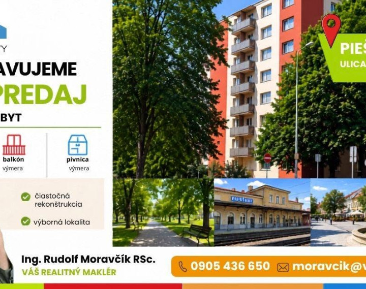 PRIPRAVUJEME NA PREDAJ – 3-IZBOVÝ BYT 79 m2 V PIEŠŤANOCH, UL. ANDREJA HLINKU