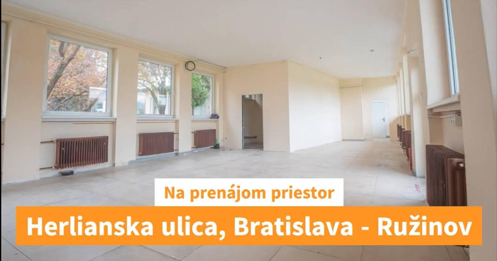 Na prenájom priestor, 87 m², Herlianska ulica, Ružinov, ihneď voľný
