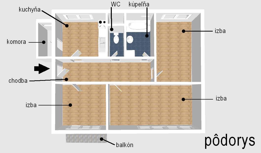 3-izbový byt so záhradou a garážou – Sadová ulica, Piešťany