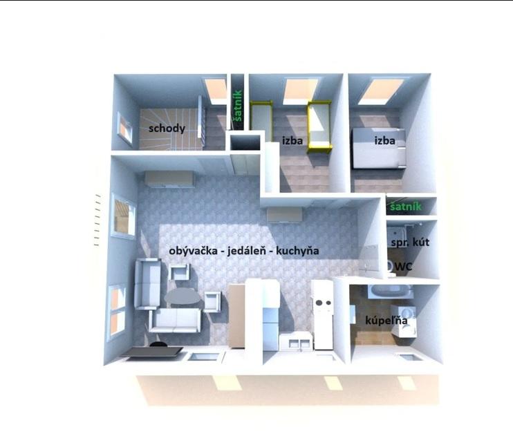 3 izbový byt na prenájom, Melčice