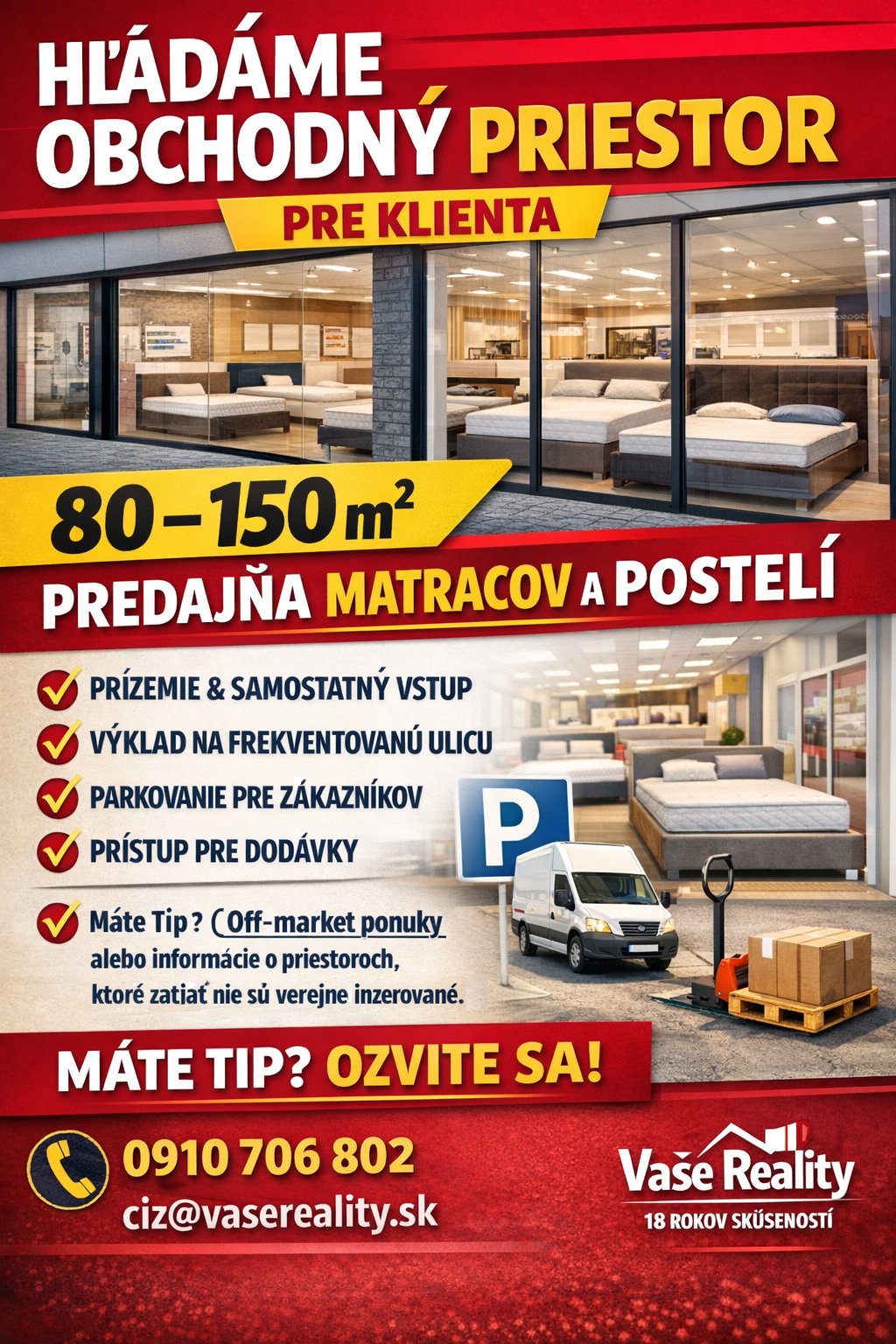 Hľadáme obchodný priestor v Bratislave do 150 m2