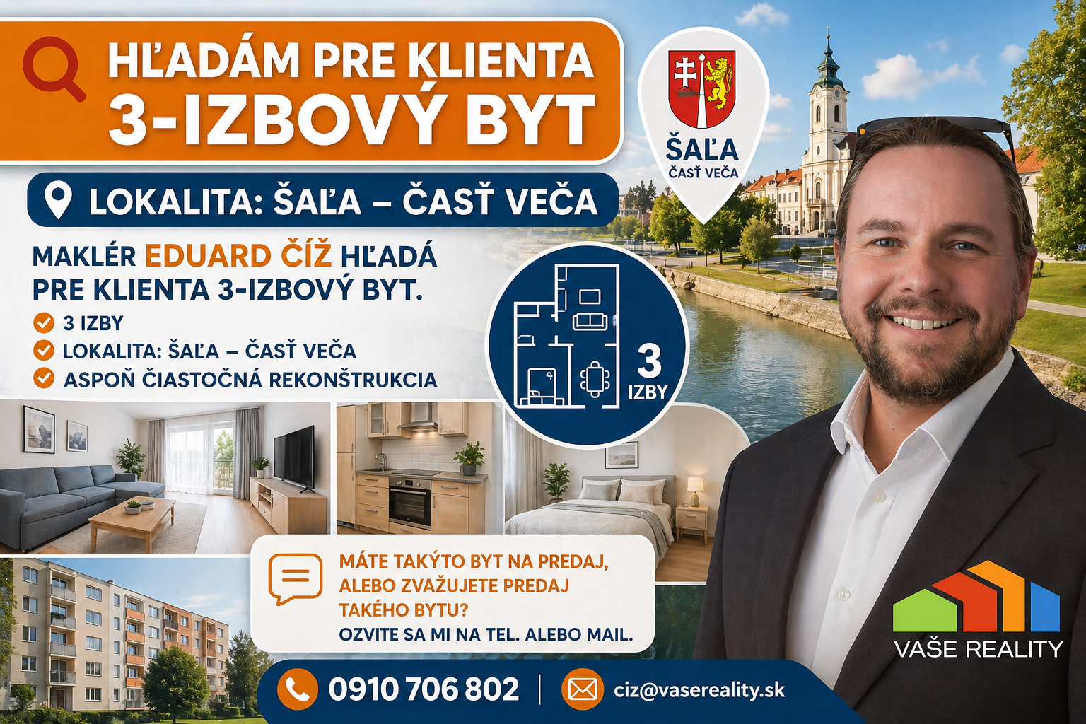 KÚPA –3-izbový byt, Šaľa - Veča