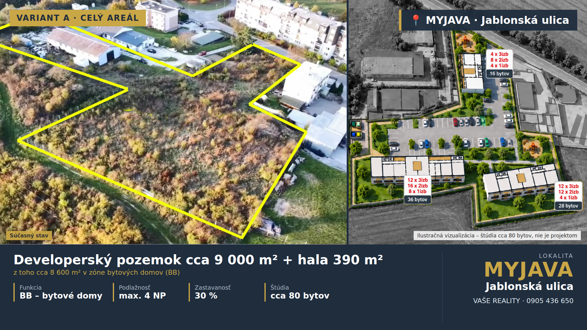DEVELOPERSKÝ POZEMOK 9000 m² S HALOU – MYJAVA | Jablonská cesta