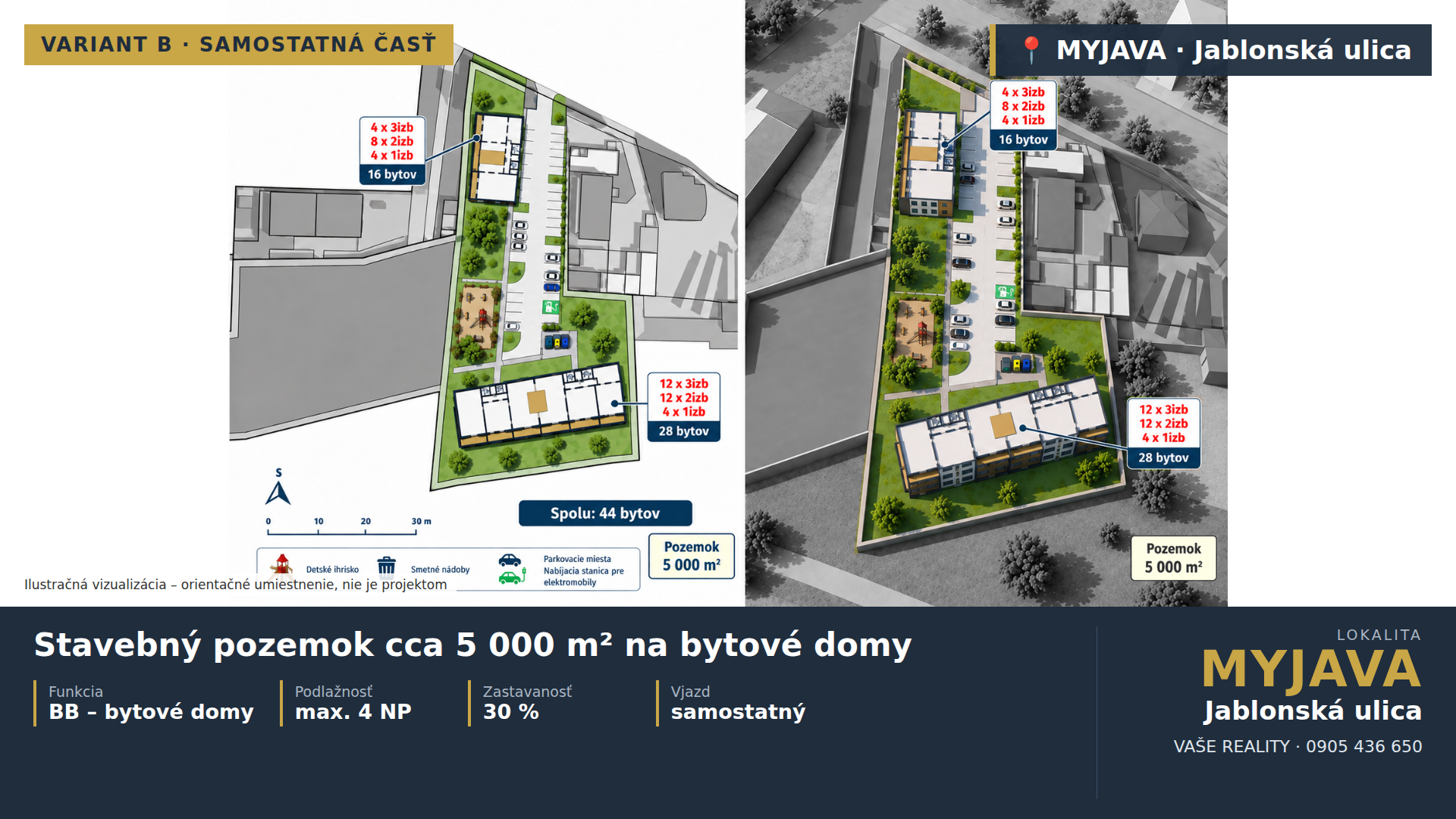 STAVEBNÝ POZEMOK cca 5000 m² NA BYTOVÉ DOMY – MYJAVA